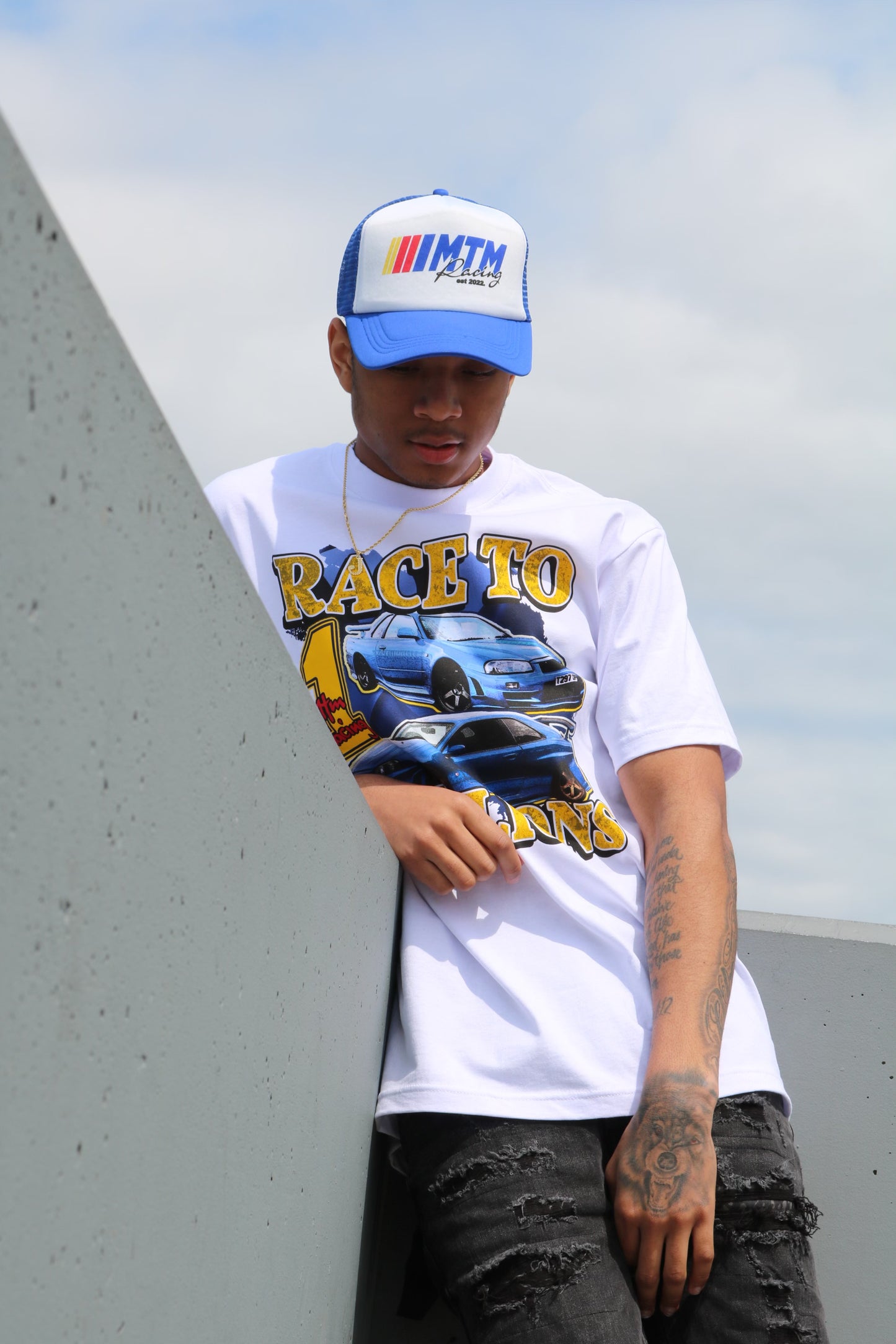 Race To Millions White Heavyweight Tee